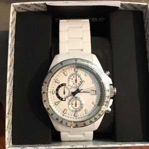 NWT White mens express watch